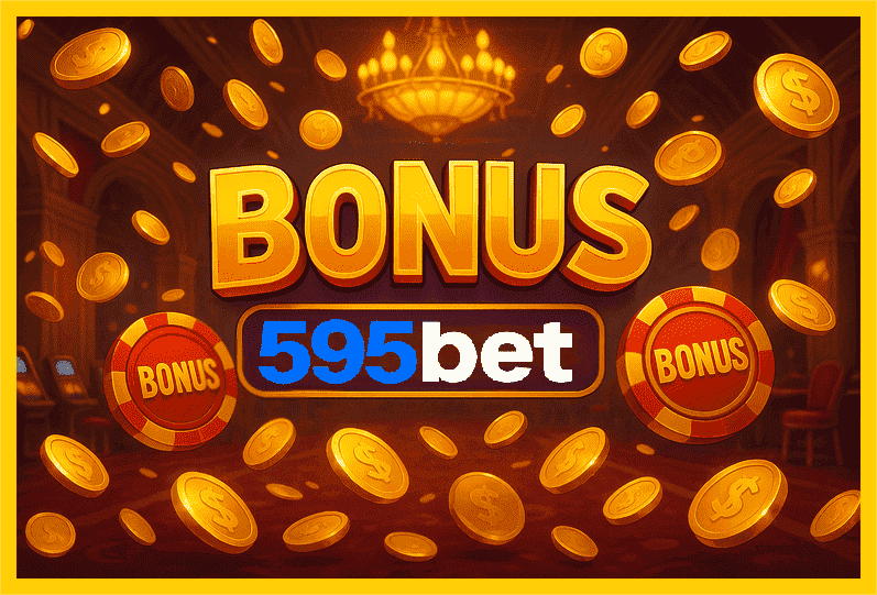 Imagem promovendo bônus 595BET com recompensas imperdíveis.